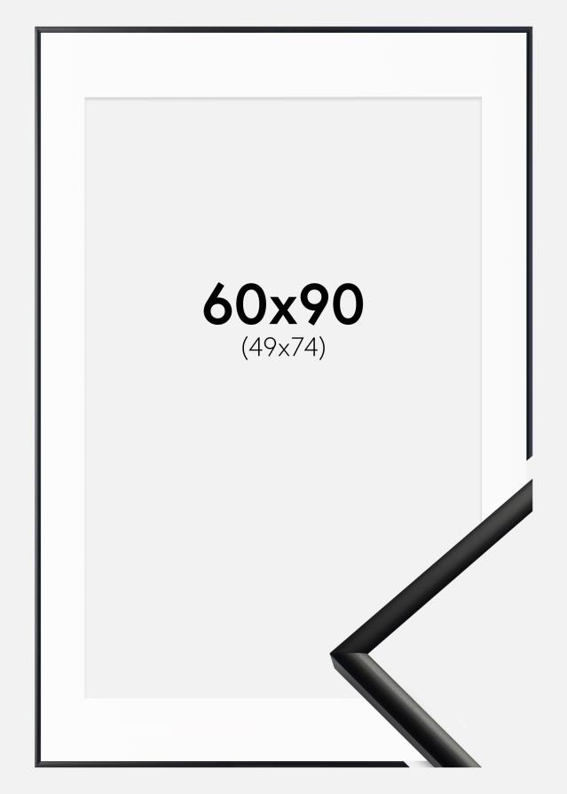Ramă New Lifestyle Negru mat 60x90 cm - Paspartu Alb 50x75 cm