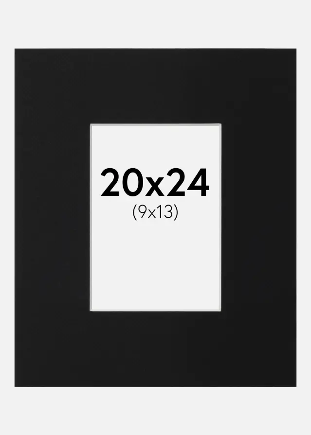 Paspartu Negru Standard (Miez Alb) 20x24 cm (9x13)