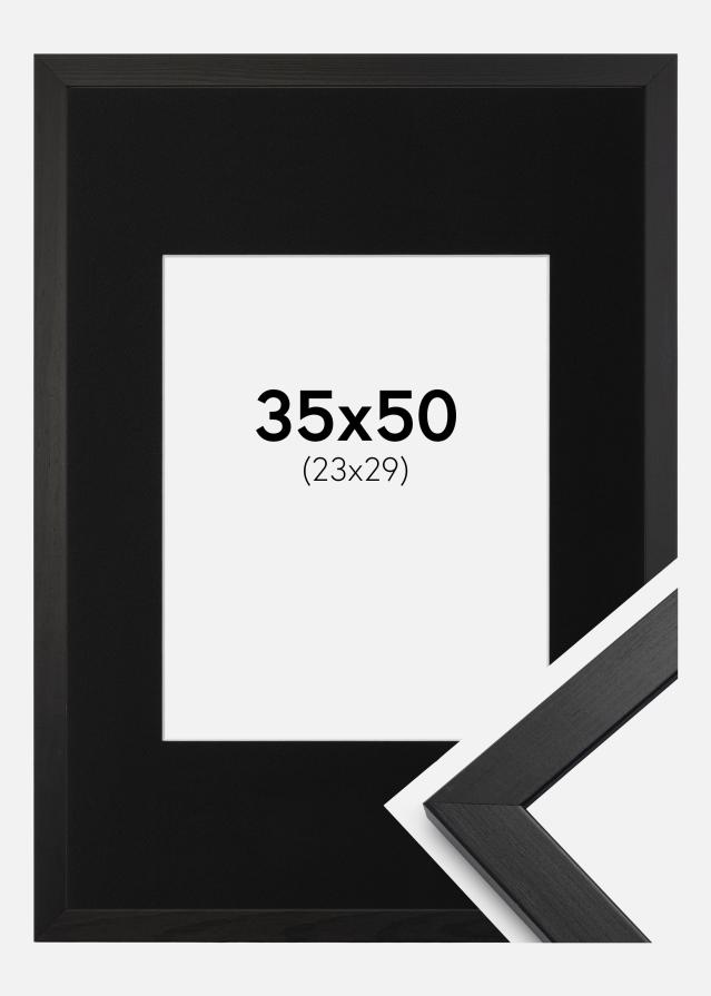 Ramă Stilată Negru 35x50 cm - Paspartu Negru 24x30 cm