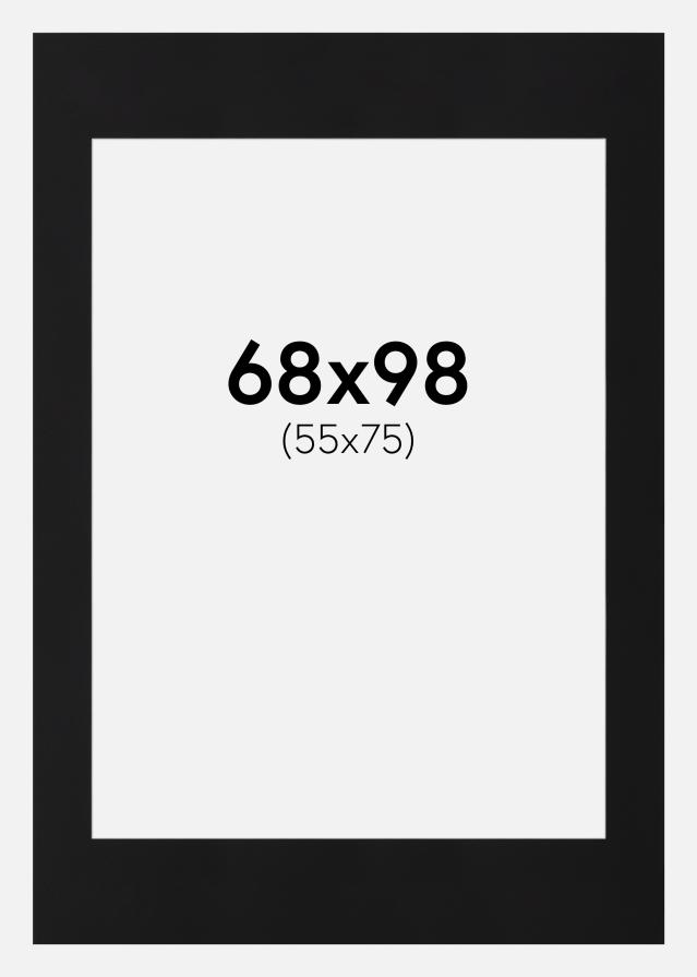 Paspartu Negru Standard (Miez Alb) 68x98 cm (55x75)