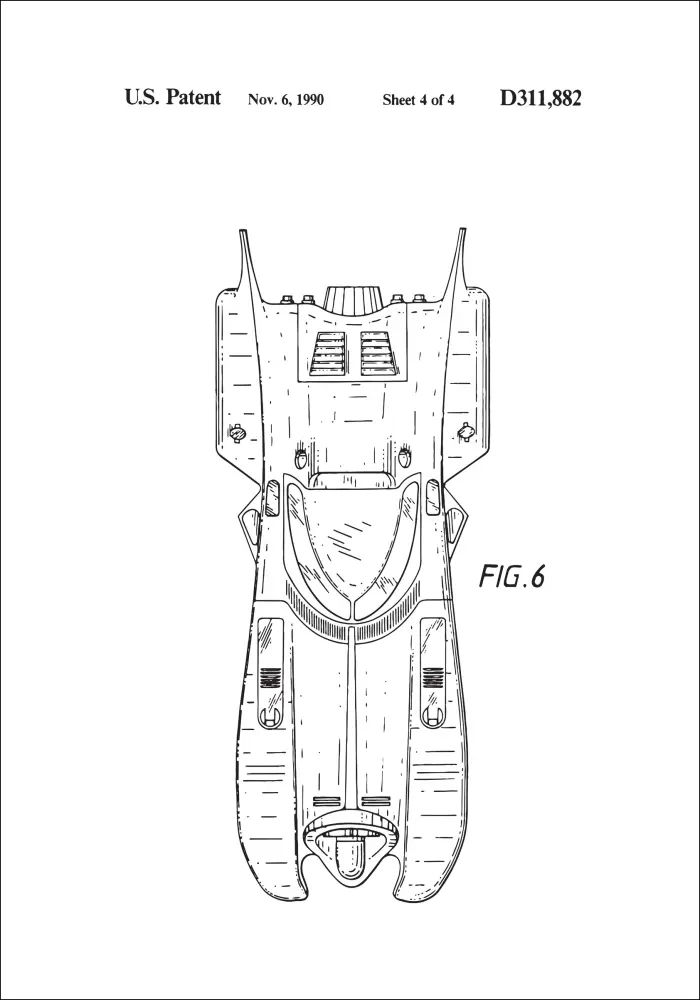 Schiță - Batman - Batmobile 1990 IIII Poster