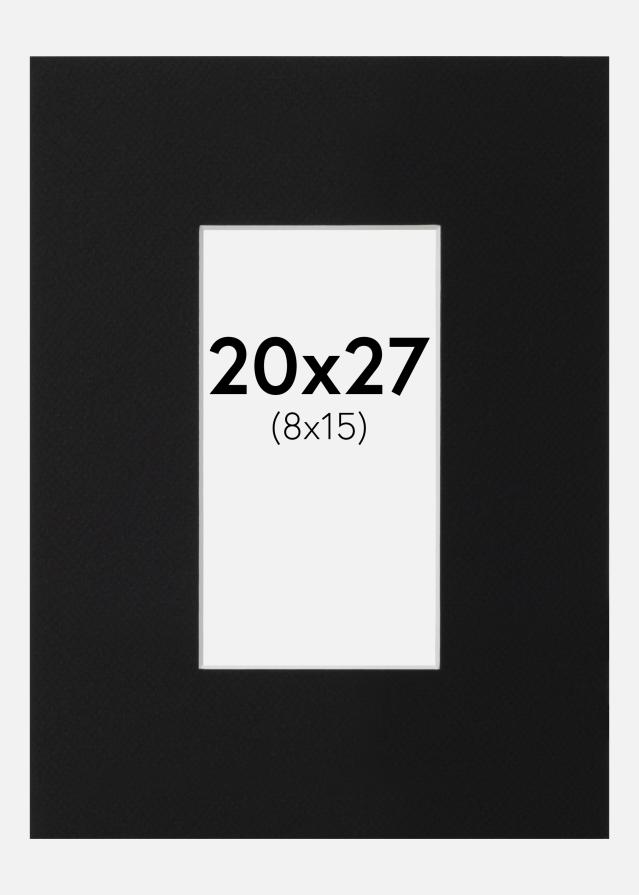 Paspartu Negru Standard (Miez Alb) 20x27 cm (8x15)