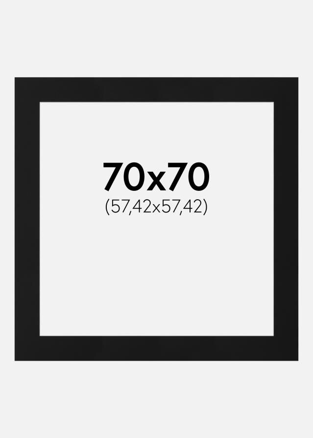 Paspartu Negru Standard (Miez Alb) 70x70 cm (57,42x57,42)