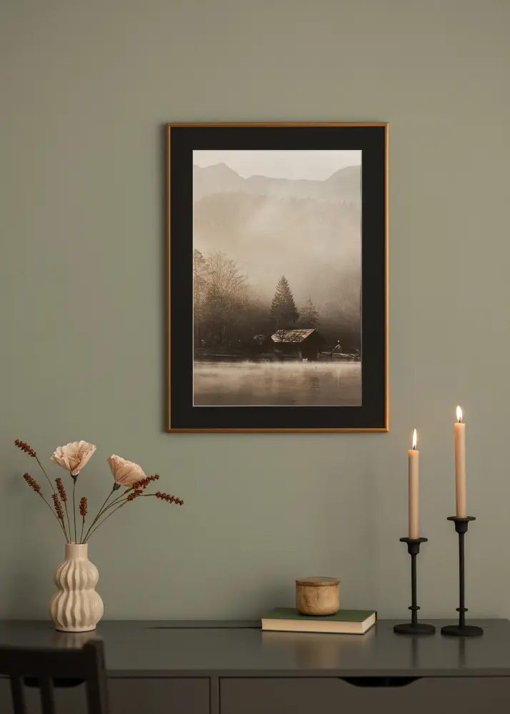 Ramă New Lifestyle Bronz 50x70 cm - Paspartu Negru 16x24 inches