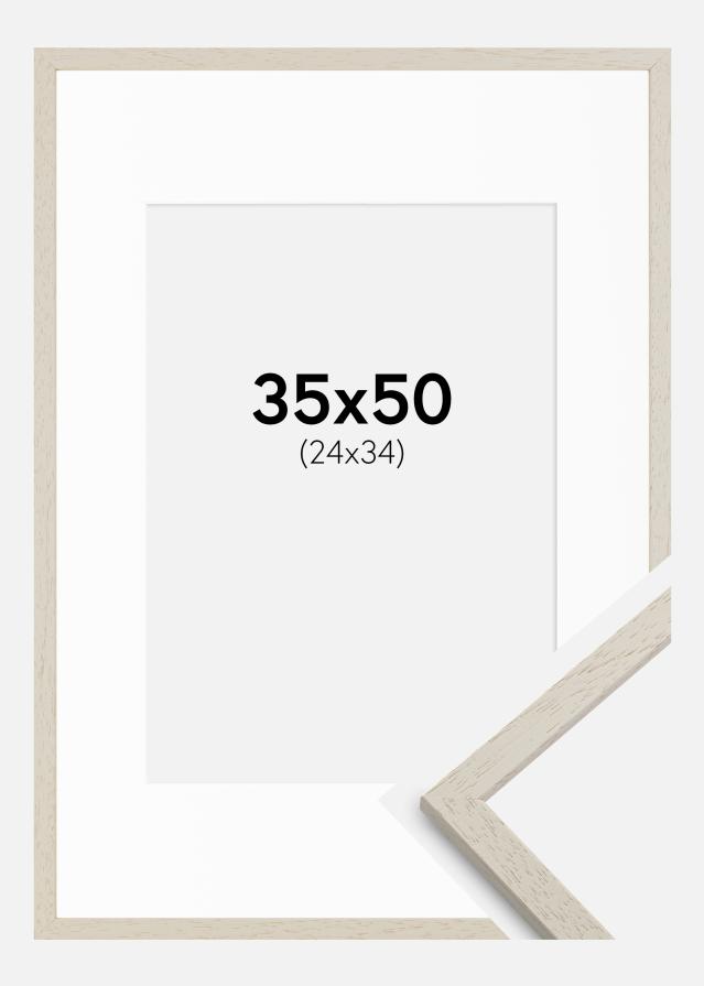 Ramă Edsbyn Nisip 35x50 cm - Paspartu Alb 25x35 cm