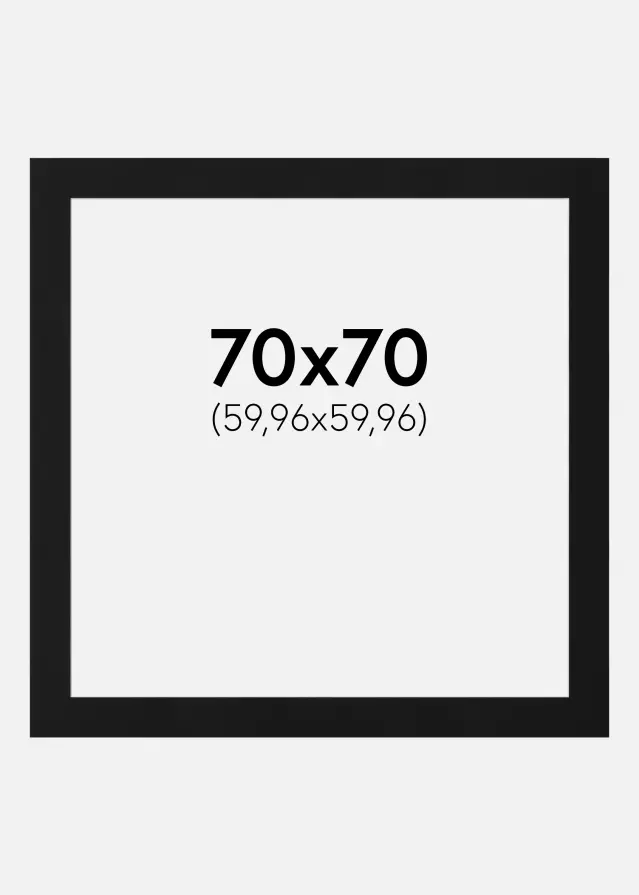 Paspartu Negru Standard (Miez Alb) 70x70 cm (59,96x59,96)