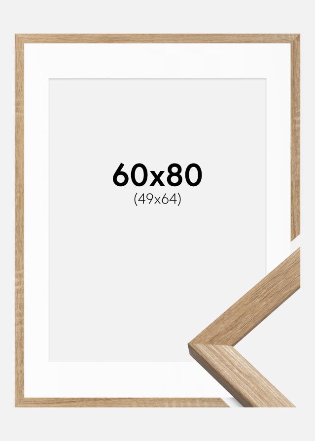 Ramă Fiorito Stejar deschis 60x80 cm - Paspartu Alb 50x65 cm