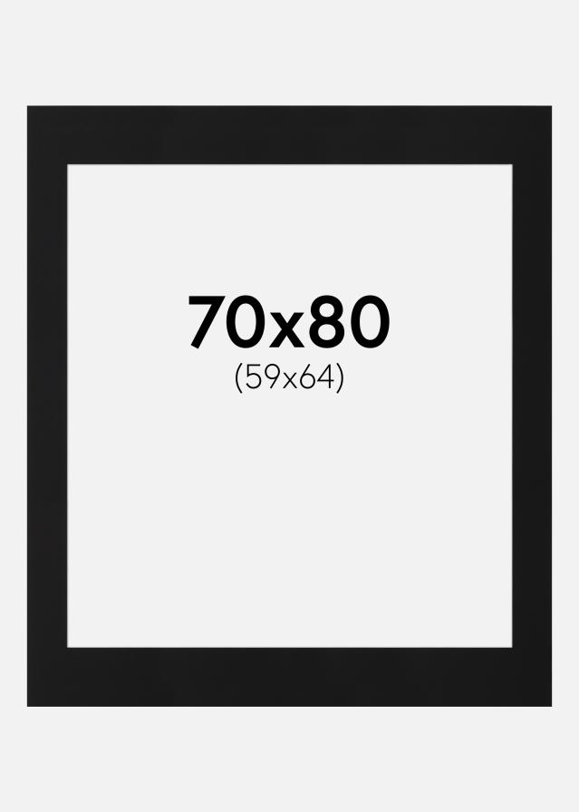 Paspartu Negru Standard (Miez Alb) 70x80 cm (59x64)