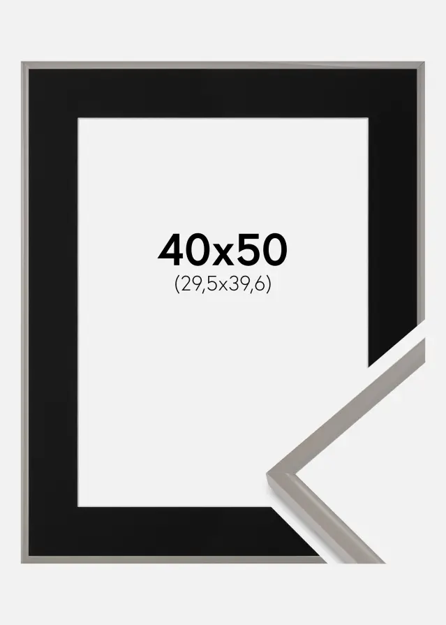 Ramă New Lifestyle Earth Grey 40x50 cm - Paspartu Negru 12x16 inches