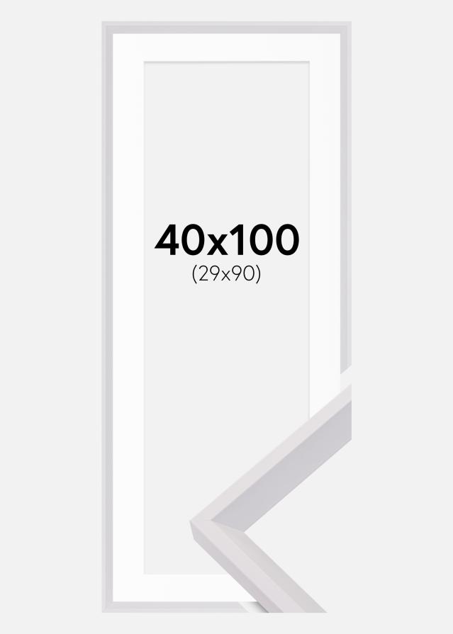 Ramă Globe Alb 40x100 cm - Paspartu Alb 30x91 cm