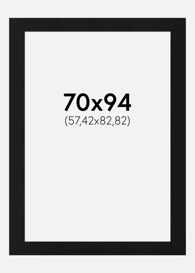 Paspartu Negru Standard (Miez Alb) 70x94 cm (57,42x82,82)