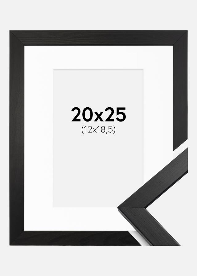 Ramă Stilată Negru 20x25 cm - Paspartu Alb 13x19,5 cm