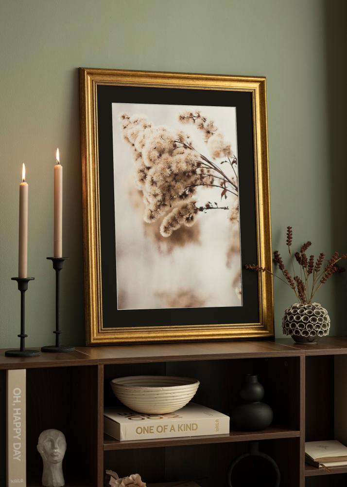 Ramă Rococo Auriu 50x60 cm - Paspartu Negru 40x50 cm