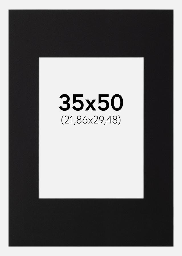 Paspartu Negru Standard Margine albă 35x50 cm (21,86x29,48)