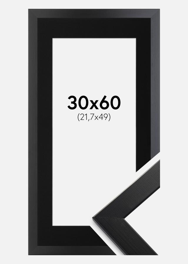 Ramă Trendline Negru 30x60 cm - Paspartu Negru 22,7x50 cm