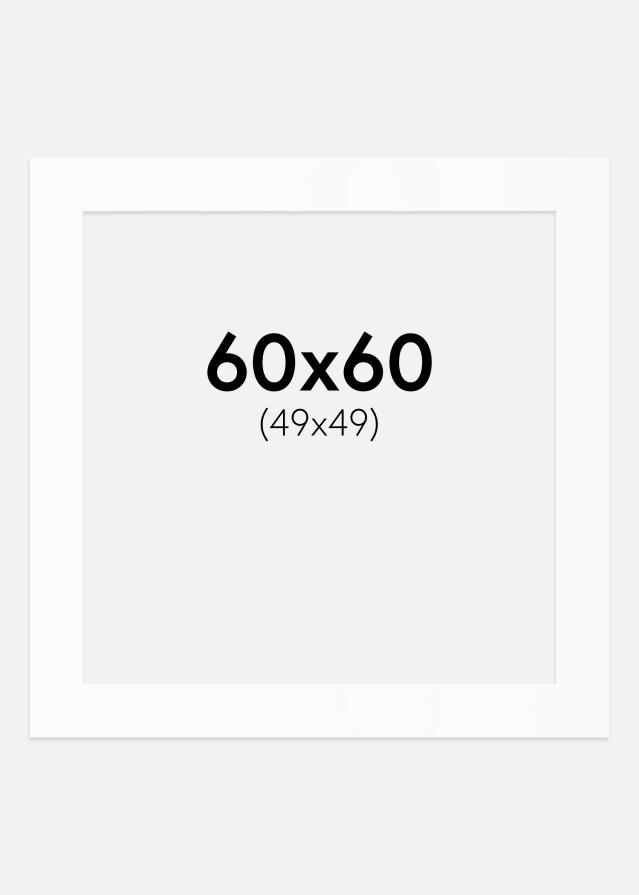 Paspartu Alb Standard Margine albă 60x60 cm (49x49)