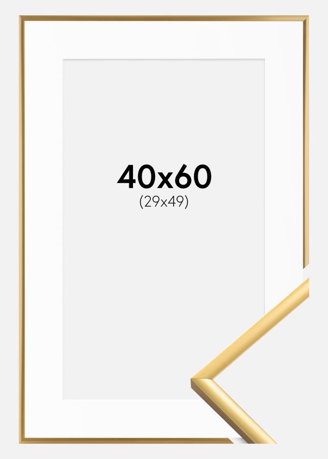 Ramă New Lifestyle Shiny Gold 40x60 cm - Paspartu Alb 30x50 cm