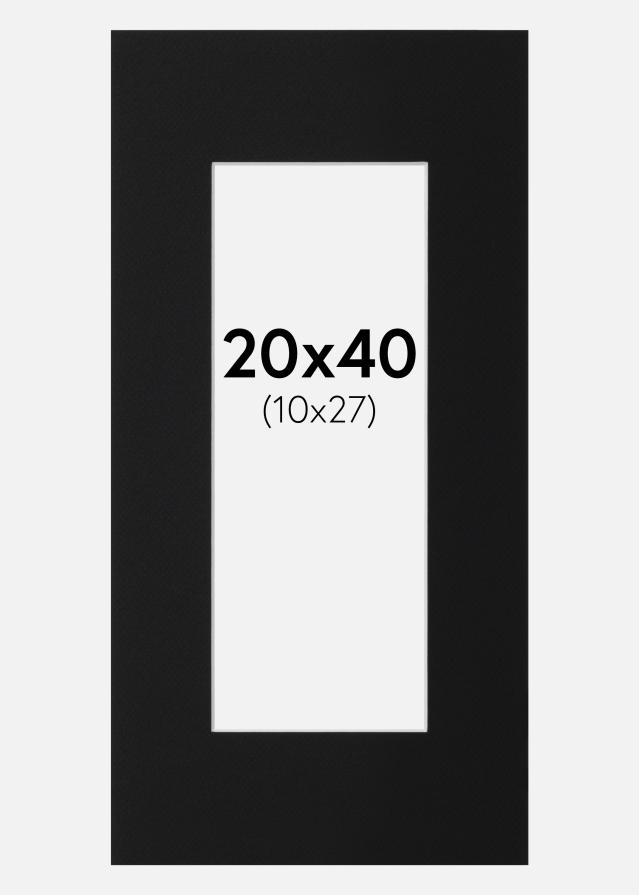 Paspartu Negru Standard (Miez Alb) 20x40 cm (10x27)