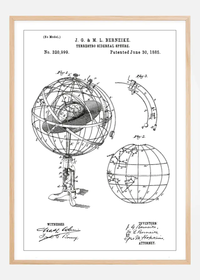 Schiță - Astronomic model - Alb Poster