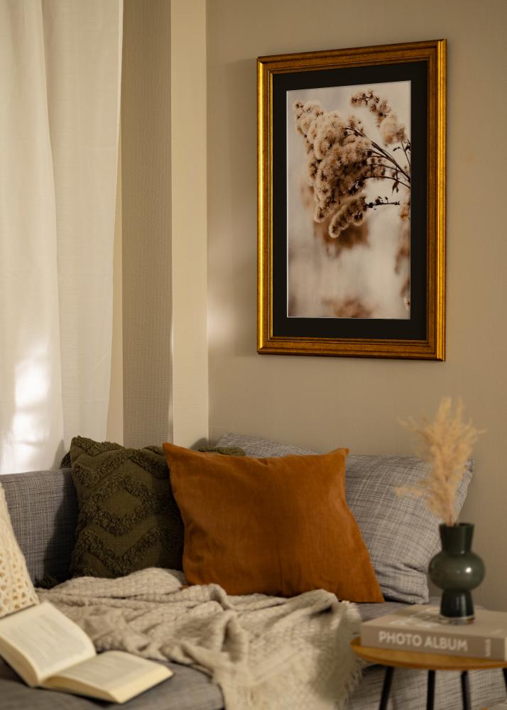 Ramă Rococo Auriu 50x60 cm - Paspartu Negru 40x50 cm