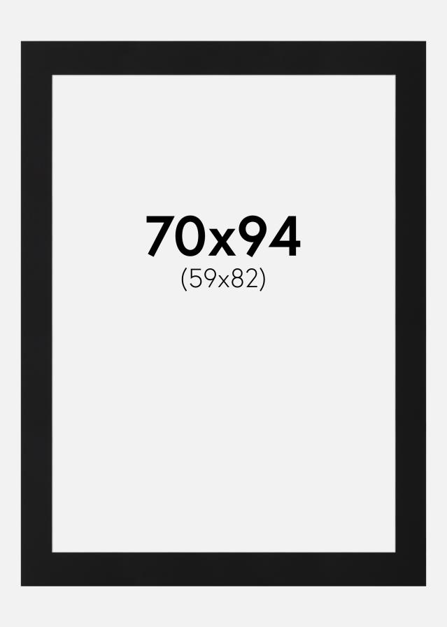 Paspartu Negru Standard (Miez Alb) 70x94 cm (59x82)