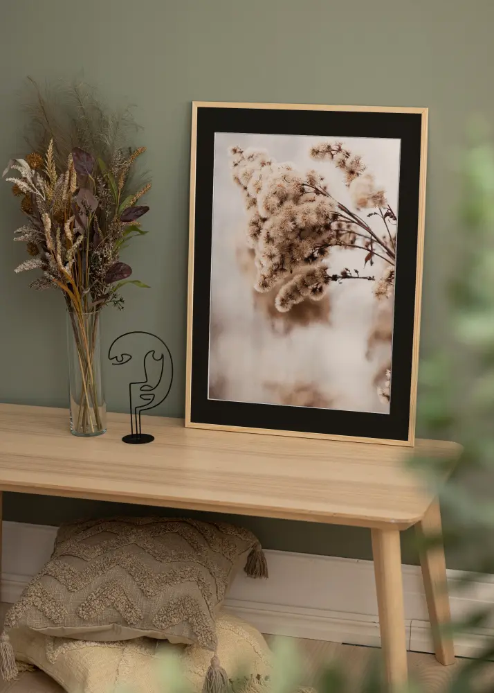 Ramă Galant Lemn de pin 40x50 cm - Paspartu Negru 29,7x42 cm (A3)