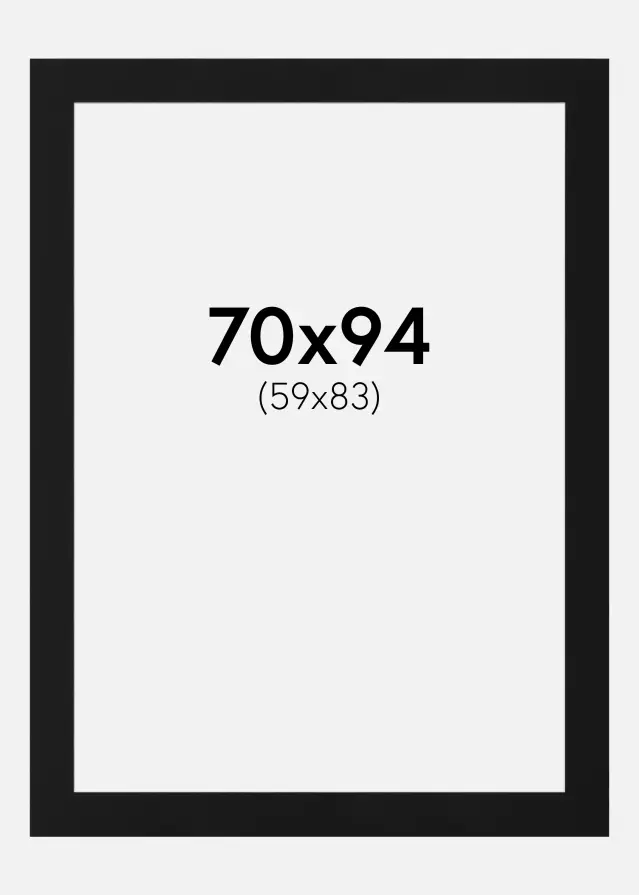 Paspartu Negru Standard (Miez Alb) 70x94 cm (59x83)