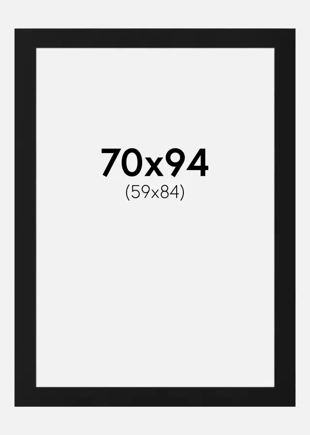 Paspartu Negru Standard (Miez Alb) 70x94 cm (59x84)