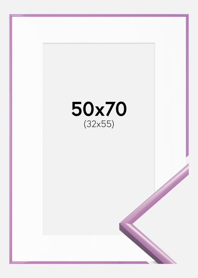 Ramă New Lifestyle Violet deschis 50x70 cm - Paspartu Alb 33x56 cm