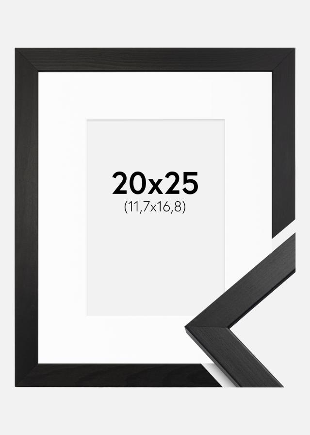 Ramă Stilată Negru 20x25 cm - Paspartu Alb 5x7 inches