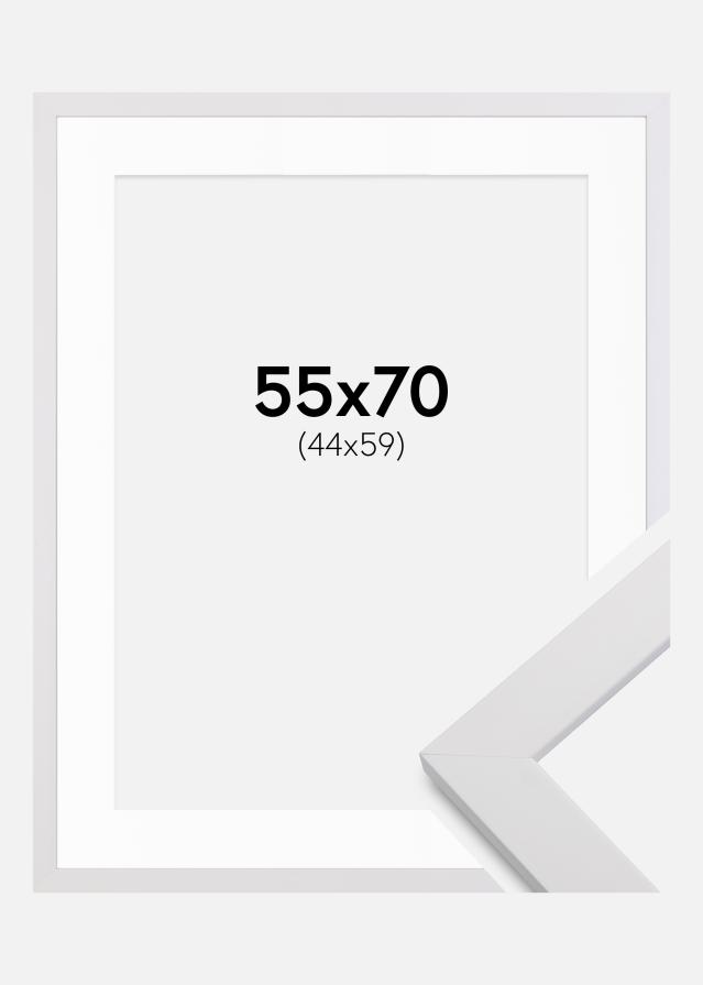 Ramă White Wood 55x70 cm - Paspartu Alb 45x60 cm