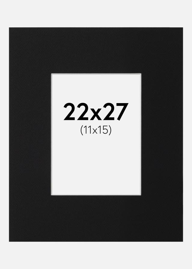 Paspartu Negru Standard (Miez Alb) 22x27 cm (11x15)