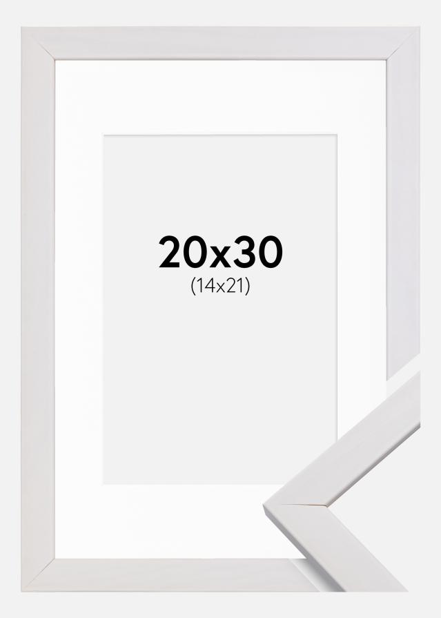 Ramă Stilată Alb 20x30 cm - Paspartu Alb 15x22 cm