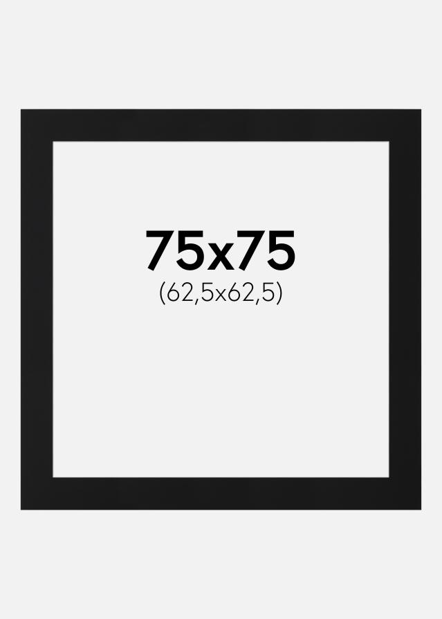 Paspartu Negru Standard (Miez Alb) 75x75 cm (62,5x62,5)