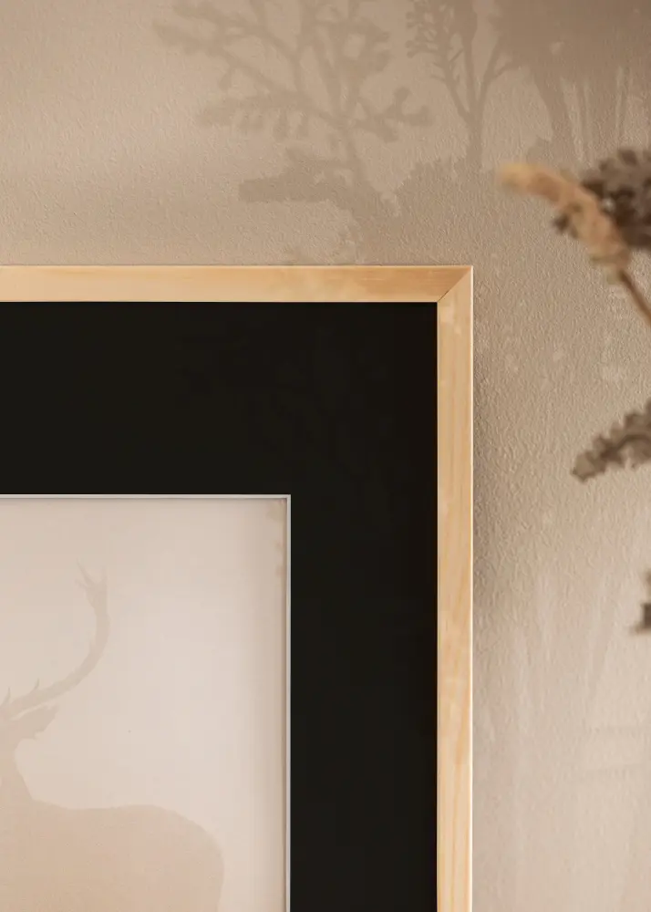 Ramă Galant Lemn de pin 40x50 cm - Paspartu Negru 29,7x42 cm (A3)