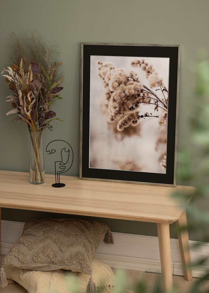 Ramă Galant Argintiu 40x50 cm - Paspartu Negru 12x16 inches