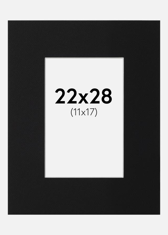 Paspartu Negru Standard (Miez Alb) 22x28 cm (11x17)