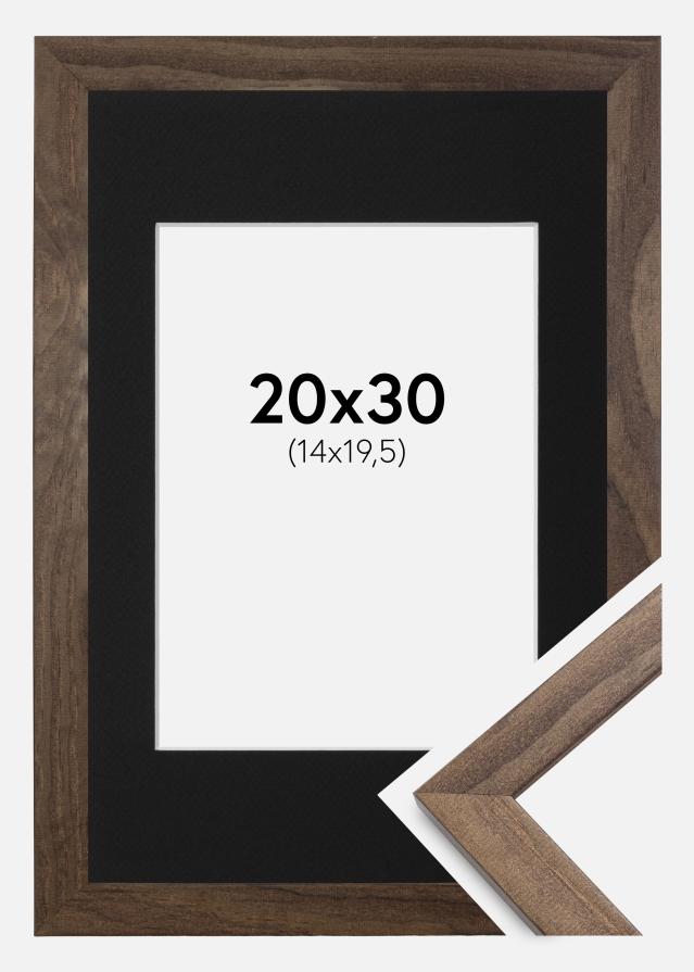 Ramă Stilată Nuc 20x30 cm - Paspartu Negru 15x21 cm (A5)