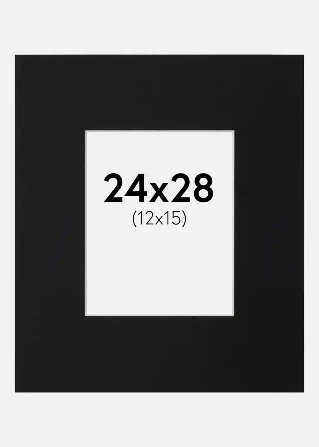 Paspartu Negru Standard (Miez Alb) 24x28 cm (12x15)