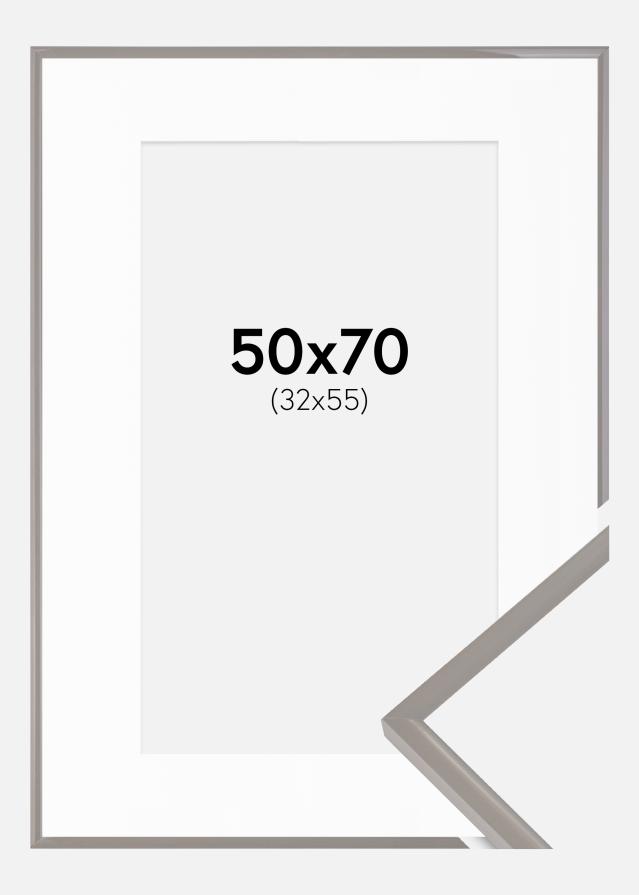 Ramă New Lifestyle Earth Grey 50x70 cm - Paspartu Alb 33x56 cm