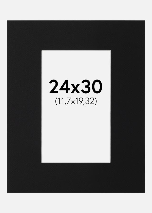 Paspartu Negru Standard (Miez Alb) 24x30 cm (11,7x19,32)