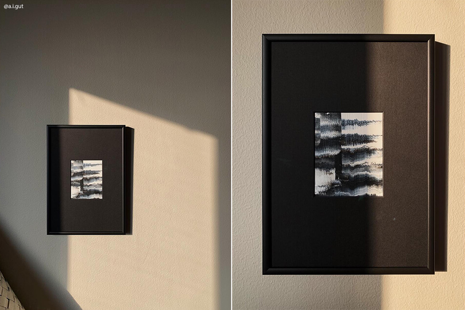 Passepartout personalizat negru pentru un motiv alb-negru