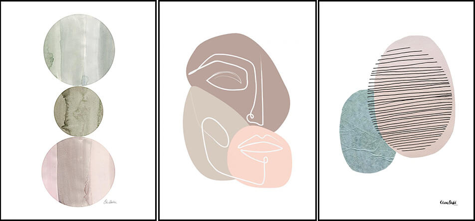 3 postere cu imprimeuri grafice - artă abstractă