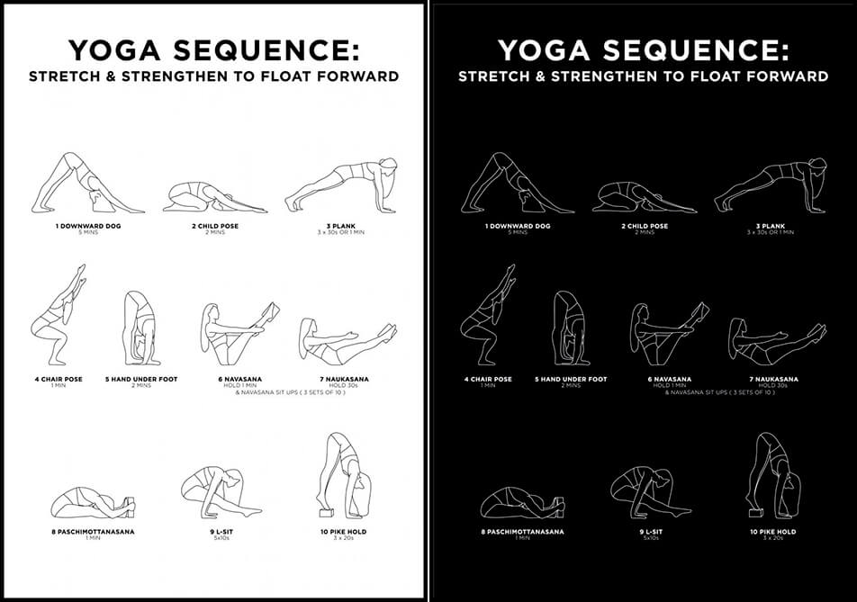 Poster yoga alb sau negru